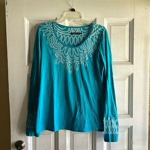 Prada women’s blue large long sleeve shirt, largd